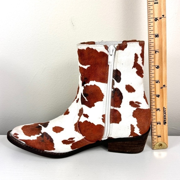 Animal Print Cow Boots Brown and White Mob Wife Western Cowboy Size 6 1/2 Medium - Picture 14 of 15